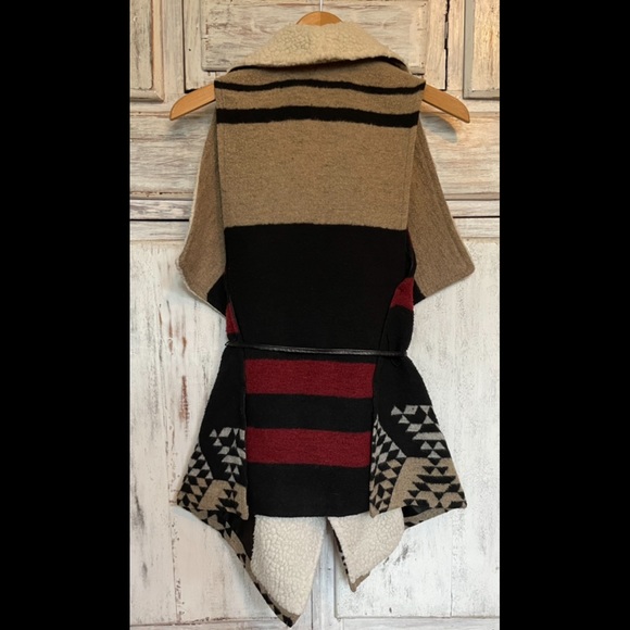 American Rag western style vest, Small, tie waist, wool blend, 4 front pockets - Picture 2 of 13